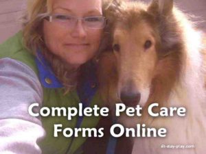 Complete pet care forms online for Muncie, Yorktown and Anderson pet care.