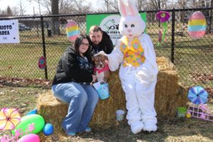 Easter bunny, dog, family